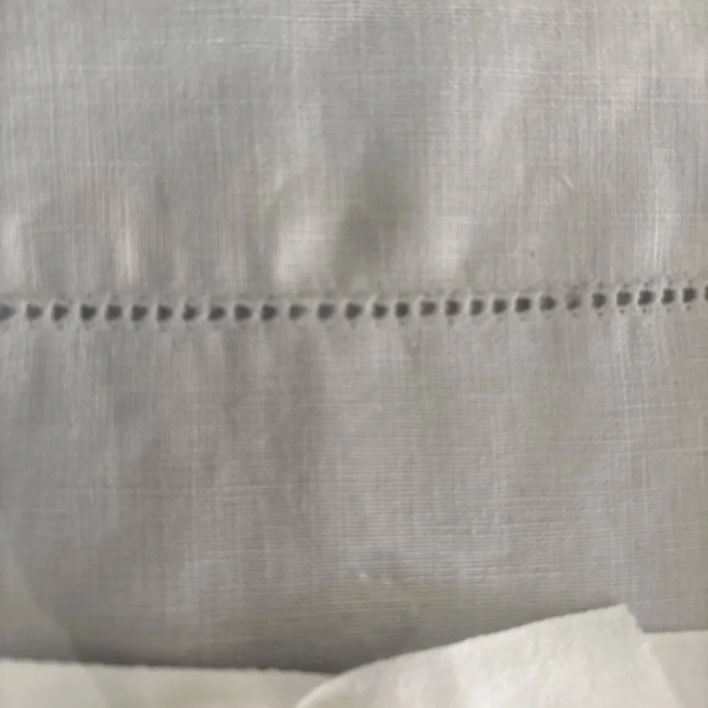 Set Of 2 Pottery Barn Belgian Flax Linen Shams Chambray Standard NWT Hemstitch